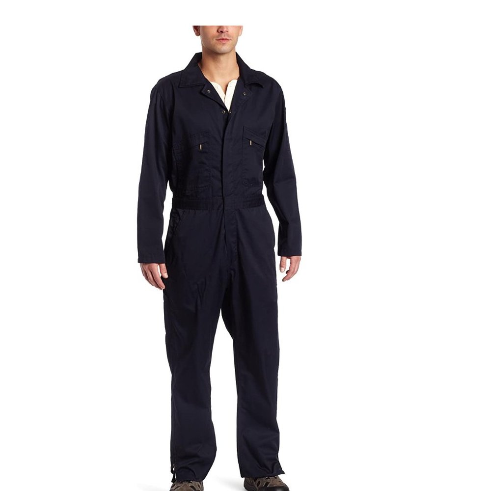 NWT Key Industries Mens Flame Resistant Long Sleeve Coverall Navy Size 52S II185